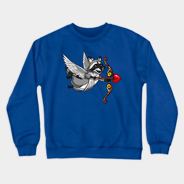 Cute Raccoon Cupid Crewneck Sweatshirt by underheaven